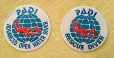 PADI ADVANCED OPEN WATER DIVER  RESCUE DIVER SCUBA PATCH - AS PICTURED