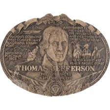New Brass Thomas Jefferson Us President Founding Father NOS Vintage Belt Buckle