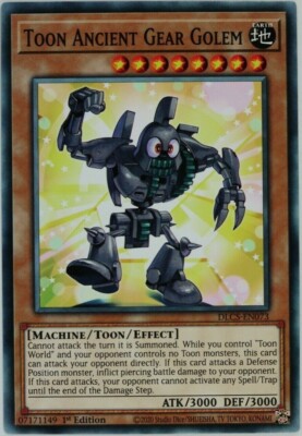 DLCS-DE073 Toon Ancient Gear Golem Common 1. Auflage Mint YuGiOh Karte