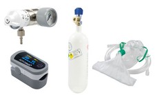SET Druckminderer + Sauerstoffflasche 2l + Pulsoximeter (Arzt Praxis Klinik SEG)