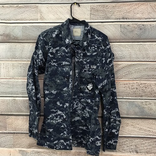 US Navy Blue Digital Camo Shirt Blouse 
