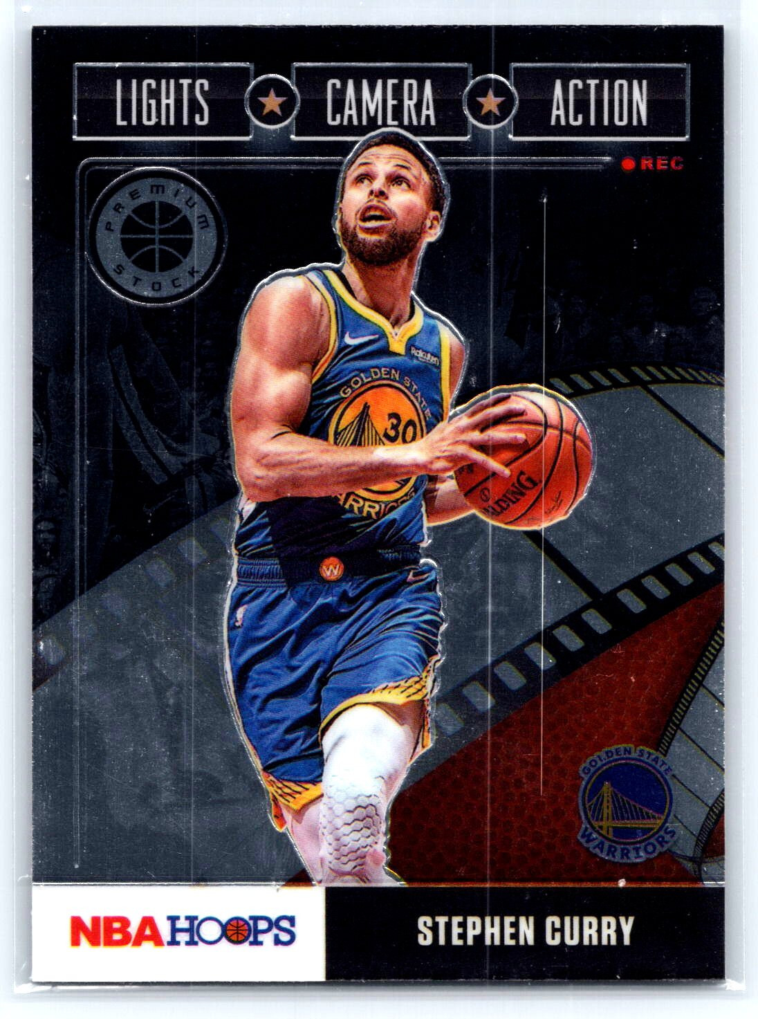 Stephen Curry 2019-20 NBA Hoops Premium Stock Lights Camera Action #2 Warriors