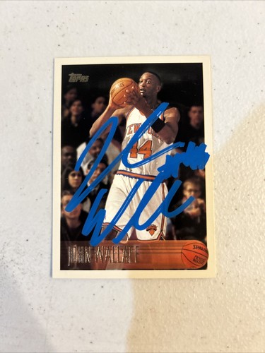 JOHN WALLACE SIGNED AUTOGRAPH 1996 TOPPS TRADING CARD NEW YORK KNICKS COA - Picture 2 of 3