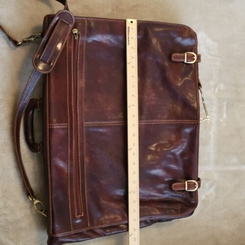 VERA PELLE Tahiti Vegetable Tanned Italian Leather Garment Travel Bag - Picture 13 of 15