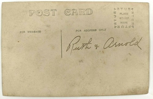 VTG Real Photo Postcard RPPC Ruth & Arnold Children Portrait 1911 - 1921 ARTURA - Picture 3 of 4