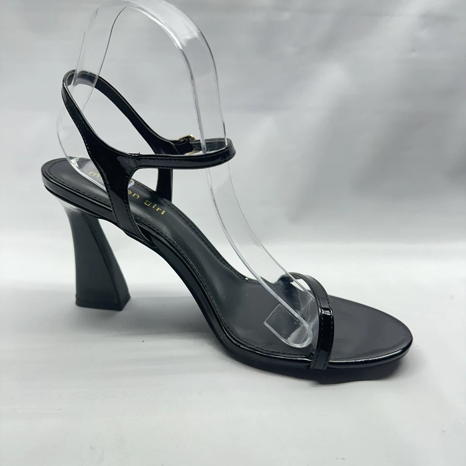 Sandalias Madden Girl 4" Tacones Negras Talla 8 M Mujer Zapatos con Tiras Punta Abierta Foto 4 de 4