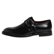 DOLCE & GABBANA Shoes Black Leather Monk Strap Derby Formal EU40 / US7 1200usd