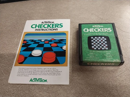 1980 Activision Checkers Atari Video Game Cartridge Instructions AG-003 2600