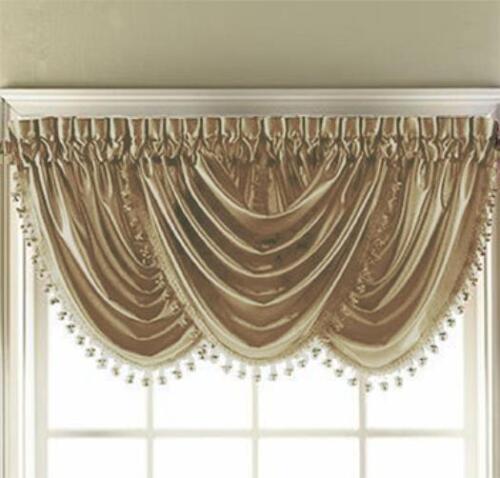 Hyatt Fringe Waterfall Valance Window Treatment Colors Rod Pocket - Picture 5 of 11