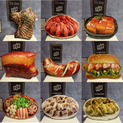 Simulated Pillows Plush China Food Lobster Beer Hamburg Beef Fish Pork Roas