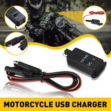 Motorcycle SAE to USB Phone GPS Charger Cable Adapter Inline Fuse Waterproof 12V