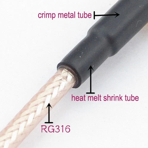 RG316 cable MCX male to male plug right angle connector inch RF Coaxial Jumper " - Image 3 of 4