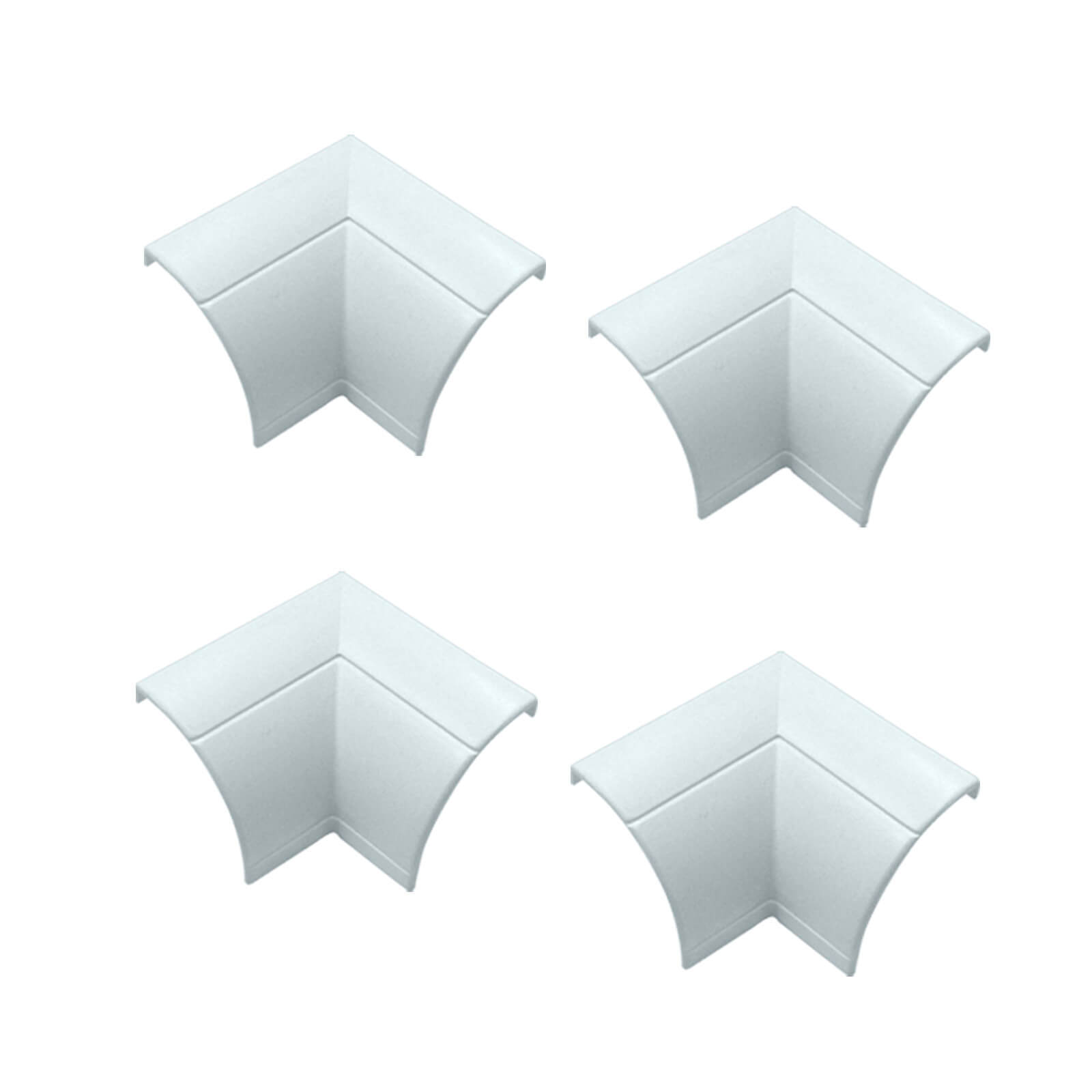 16 x D-Line Quadrant Trunking Clip Over Internal Bends 22mm x 22mm White