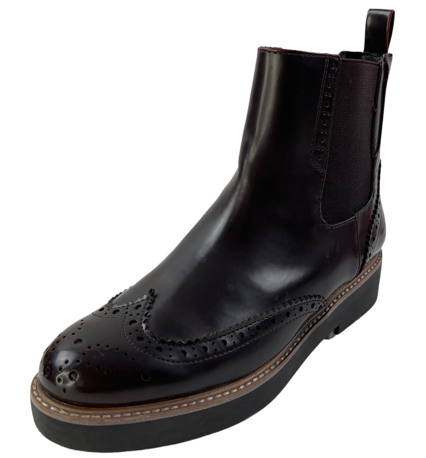 ZARA Woman Wingtip Platform Leather 