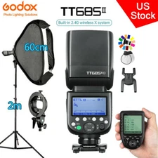 US Godox TT685II-C 2.4G TTL Speedlite Flash+60*60cm Softbox+Xpro-C Kit for Canon