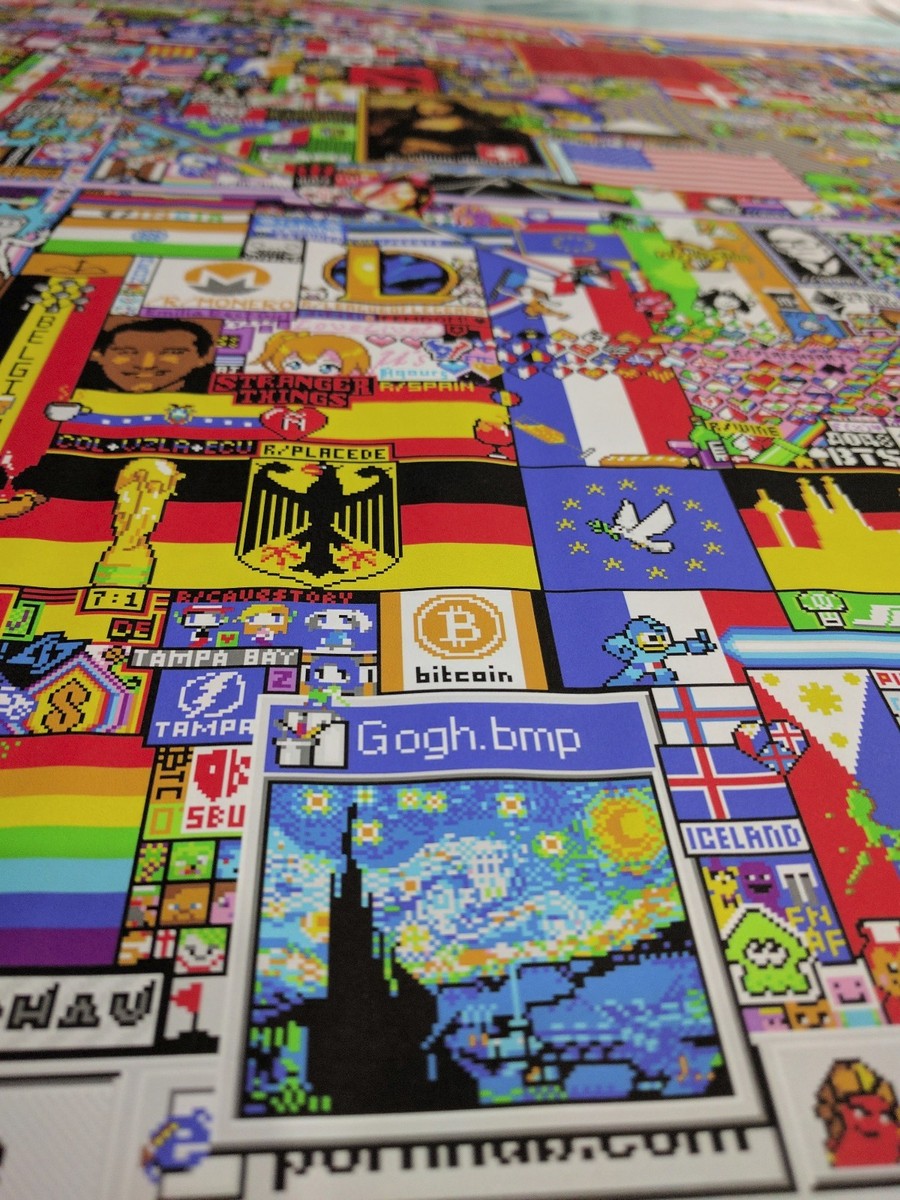 2017 Reddit Place Poster Print - 24x24 inches - r/place Original and  FinalClean