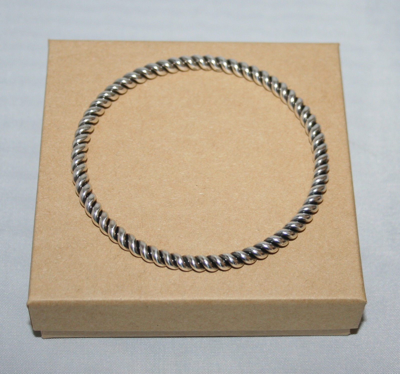 Silpada Silver Solid Oxidized Twisted Rope Bangle… - image 2