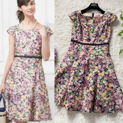 Washable TOCCA Primadonna flare dress, fully embroidered, floral pattern,size so