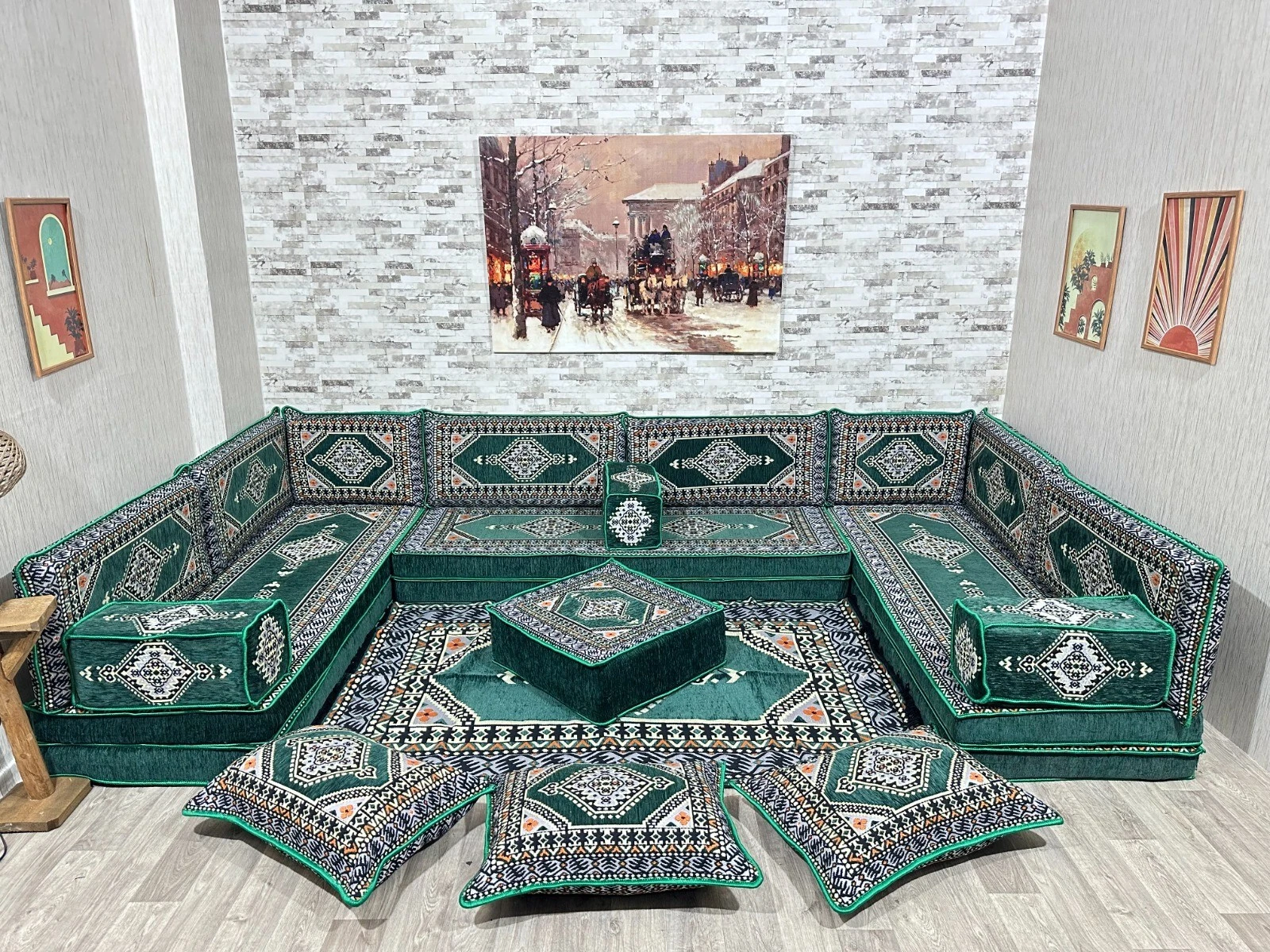 Oriental sitting area, Arabic corner Majlis, seat cushion, Oriental sofa