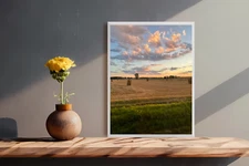 Photo Digital Image Picture Wallpaper Background Wheat Field Sunset JPG Wall Art