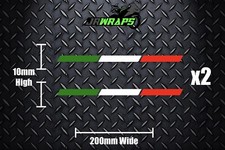 (X2) Italy Italian Flag Stripe Decals Stickers Scooter Motorcycle Bike Helmet
