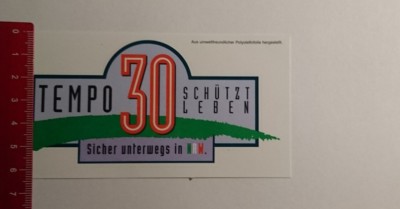 Aufkleber/Sticker: sicher unterwegs in NRW Tempo 30 (080317191)
