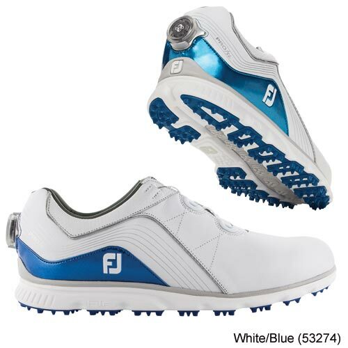 FootJoy Pro SL Spikeless Boa (White/Indigo) Men's Golf Shoes