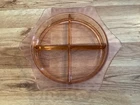 Vintage Pink Depression Glass Divided Serving Dish With 4 Sections