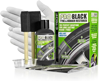 E-TECH The Professional Solution - PRO BLACK Reifen- und Gummiverkleidungs-Restaurator-Kit