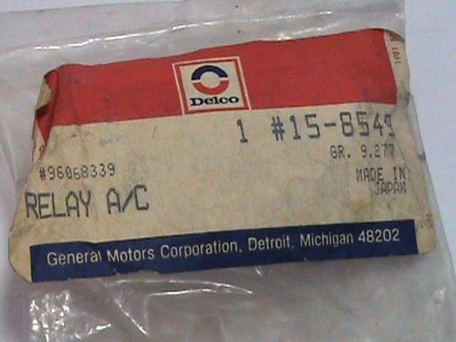 Relé aire acondicionado ACDelco 15-8549 AC NUEVO DE STOCK Foto 4 de 4