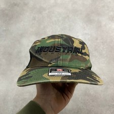 Woodland Camo Trucker Hat Mens Adjustable Industrial Injection Army Cap, Green