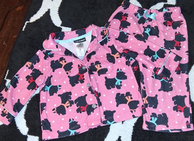Jumping Beans Girls 3T Pink Dog Print Fleece Pajama Set, Long Sleeve, 2 Piece