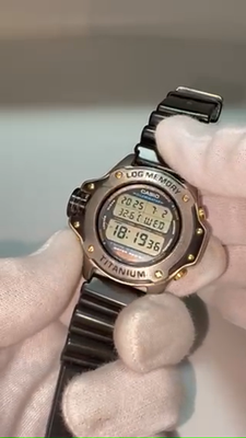 CASIO 腕時計 LOG MEMORY DEP-700 Working Casio DEP-700 Twin Sensor Log Memory Temp Diver Dive