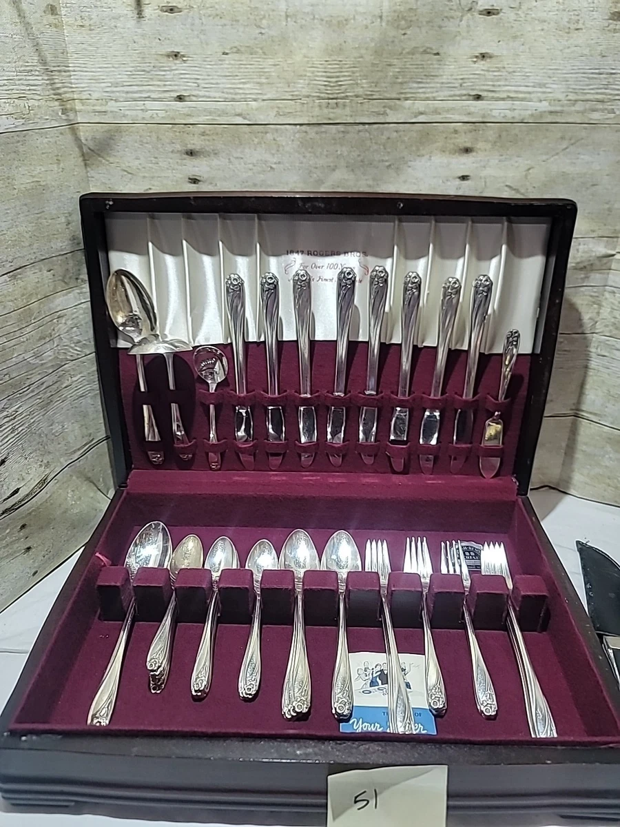 Rogers Bros Flatware-Set Antique US Silver-Plated Flatware for