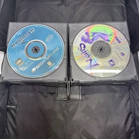 Sega Saturn Model MK-80000 Console W/1 Controller, Cables, Lot Of 10 Games