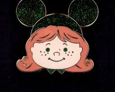 Disney IT S A SMALL WORLD Tin Girl Red Hair Green Ear Hat Limited Edition pin