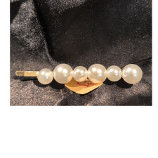 Gold Tone Metal Faux Pearl Bobby Pin, White Pearl Accent Classic Women's 184
