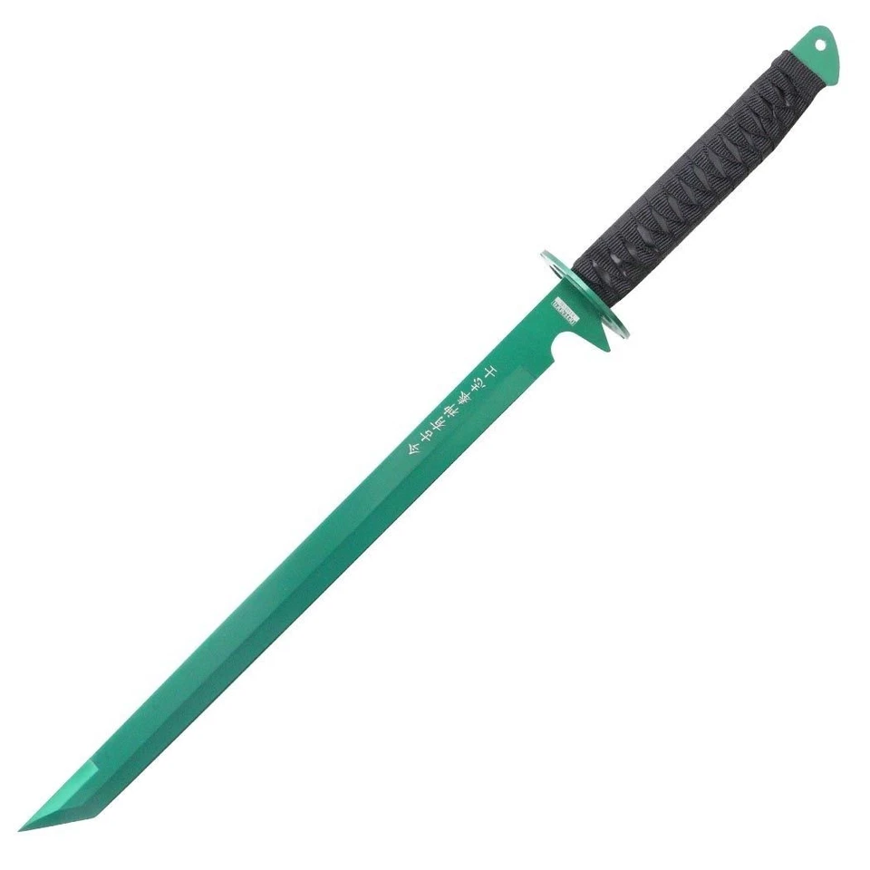 "Espada Katana Ninja de Titanio Verde 26"" - Hoja de Acero Inoxidable Full Tang + Funda" Foto 2 de 3