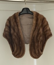 Vintage Luxury Brown Ranch Mink Stole Fur Shawl - Elegant - Lined