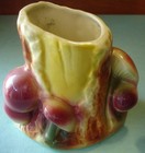 Mushroom Toadstool on Tree Stump Planter Americal Bisque Bright Colors! Mint — photo 1