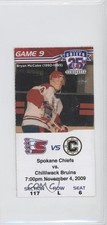 2009-10 Spokane Chiefs Ticket Stubs Chilliwack Bruins Bryan McCabe #9 0k9w
