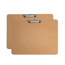 2 PCS Wood Clipboards With Low Profile Clip Hardboard Office HorizontalA4