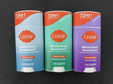 3x Lume Smooth Solid Whole Body Deodorant ASSORTED SCENT Pack 2.6 oz - NEW