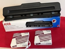 ACCO Metal 2-3 Hole Punch 74013 Vtg Boxed 2 Free Boxes Hole Reinforcements