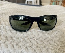 Ray-Ban Balorama L2870 XXAO Black Frame W/Green Polarized Lenses Wrap Sunglasses