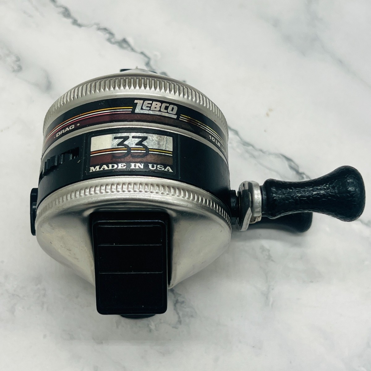 Vintage Zebco 33 1980's Fishing Reel USA Blackberry Band Excellent