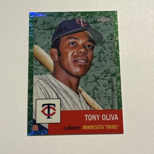 Tony Oliva 2022 Topps Chrome Platinum Anniversary White Green Refractor /99