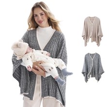 Momcozy Knit Nursing Cover Shawl Breastfeeding Maternity Gray One Size Gray