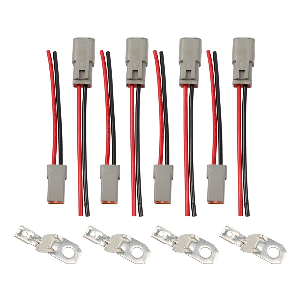 4 Pairs Heavy Duty DTP 2 Pin Connector Harness w/ 12AWG Wire for Car Truck Boat