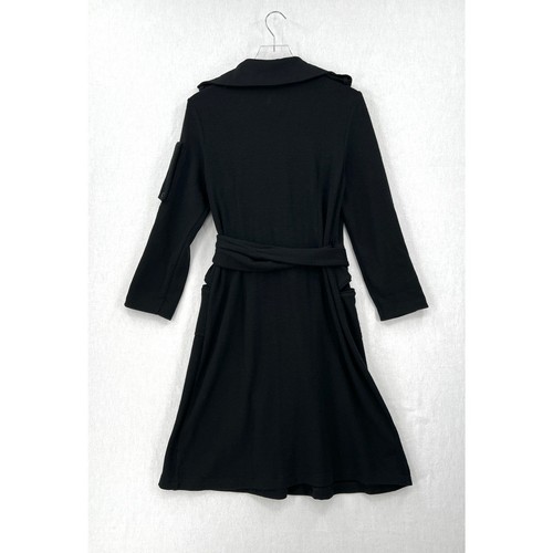 DIANE VON FURSTENBERG Wool Knit Wrap Dress Womens 6 Black Safari Cargo Utility - Picture 3 of 18